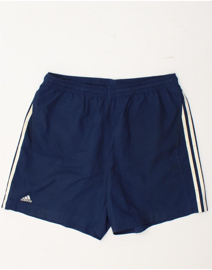 Shorts esportivos masculinos ADIDAS grandes poliéster azul marinho