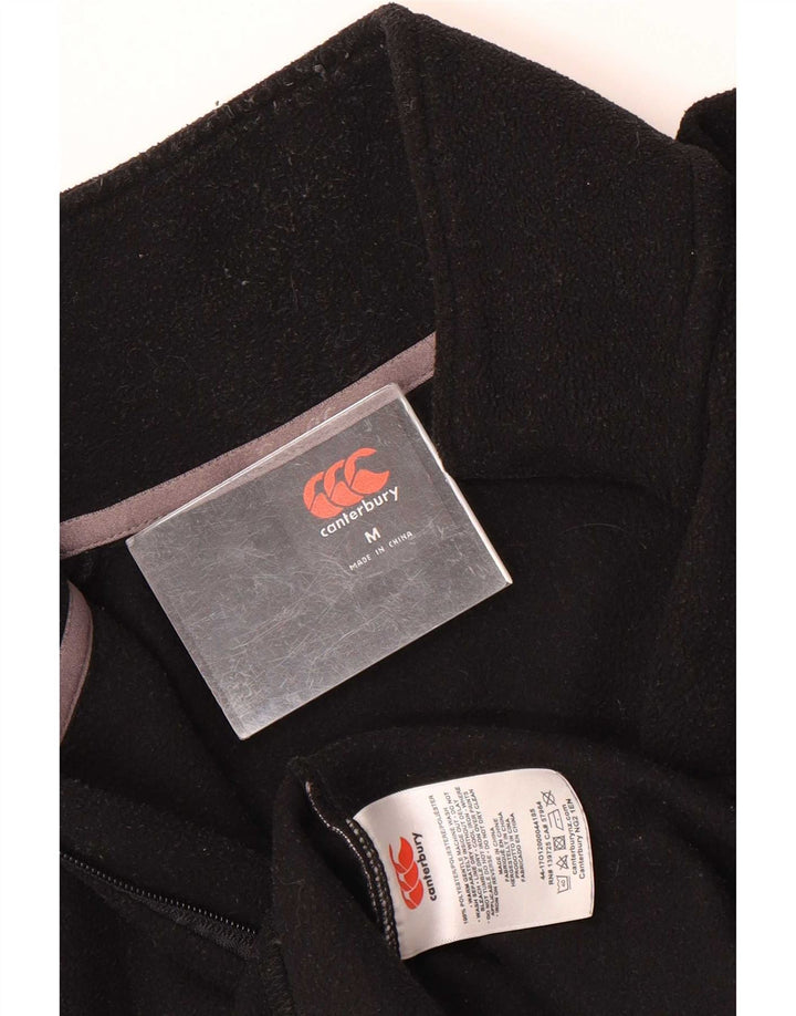 Suéter masculino Canterbury com zíper e gola em poliéster preto médio
