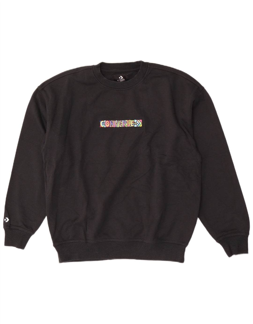 Converse masculino gráfico moletom jumper médio algodão preto