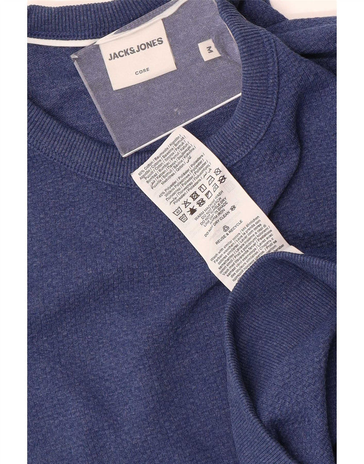 Jack & Jones moletom masculino jumper médio azul algodão