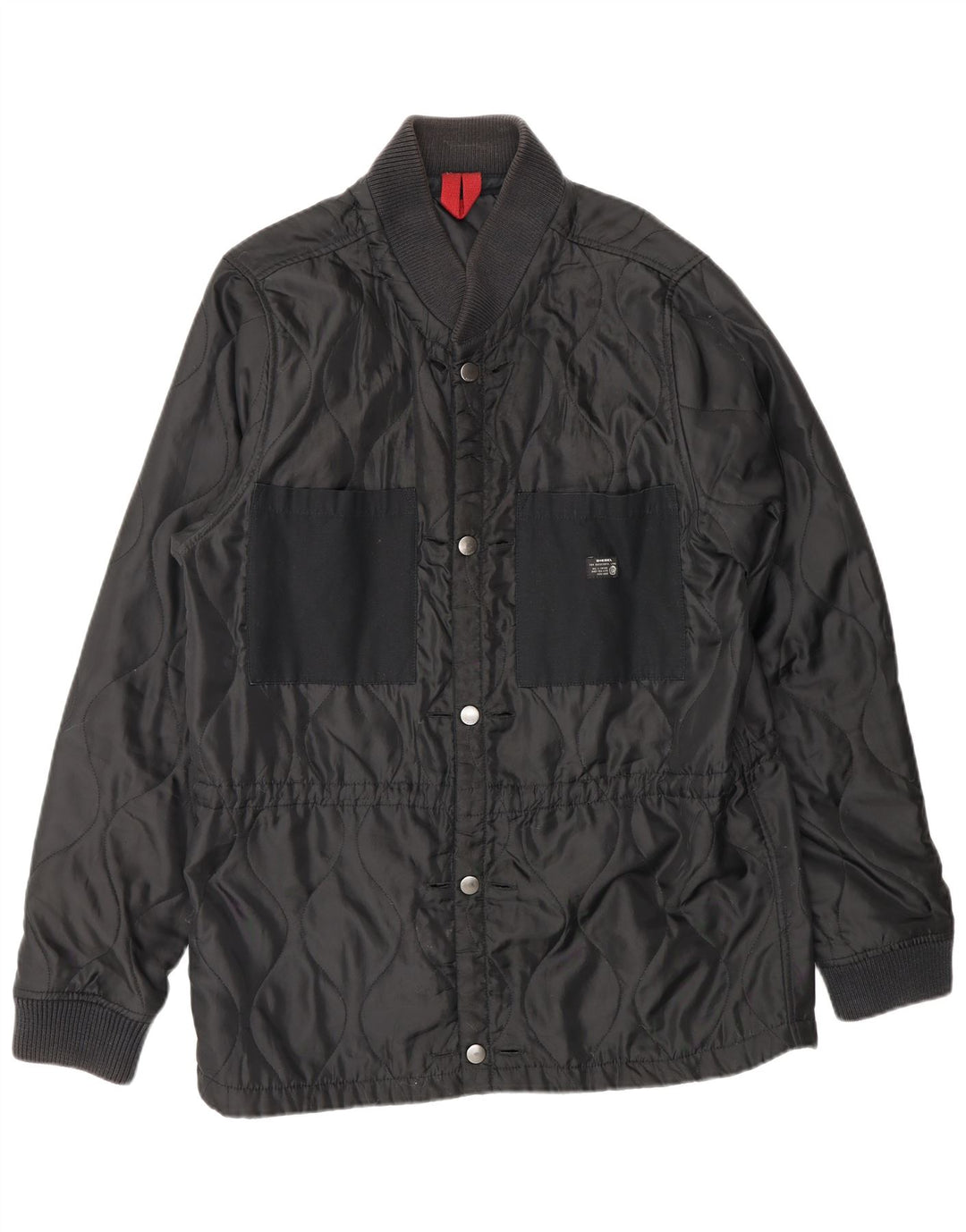 Jaqueta acolchoada masculina DIESEL UK 38 poliéster preto médio