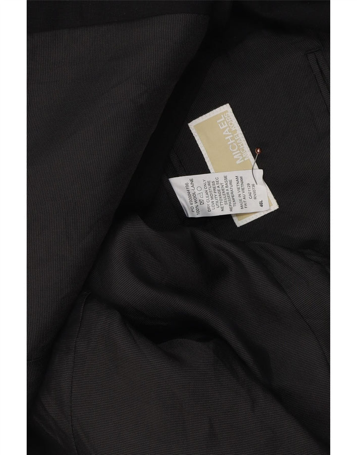 Jaqueta blazer masculina Michael Kors Longline 2 botões Reino Unido 46 3XL lã preta