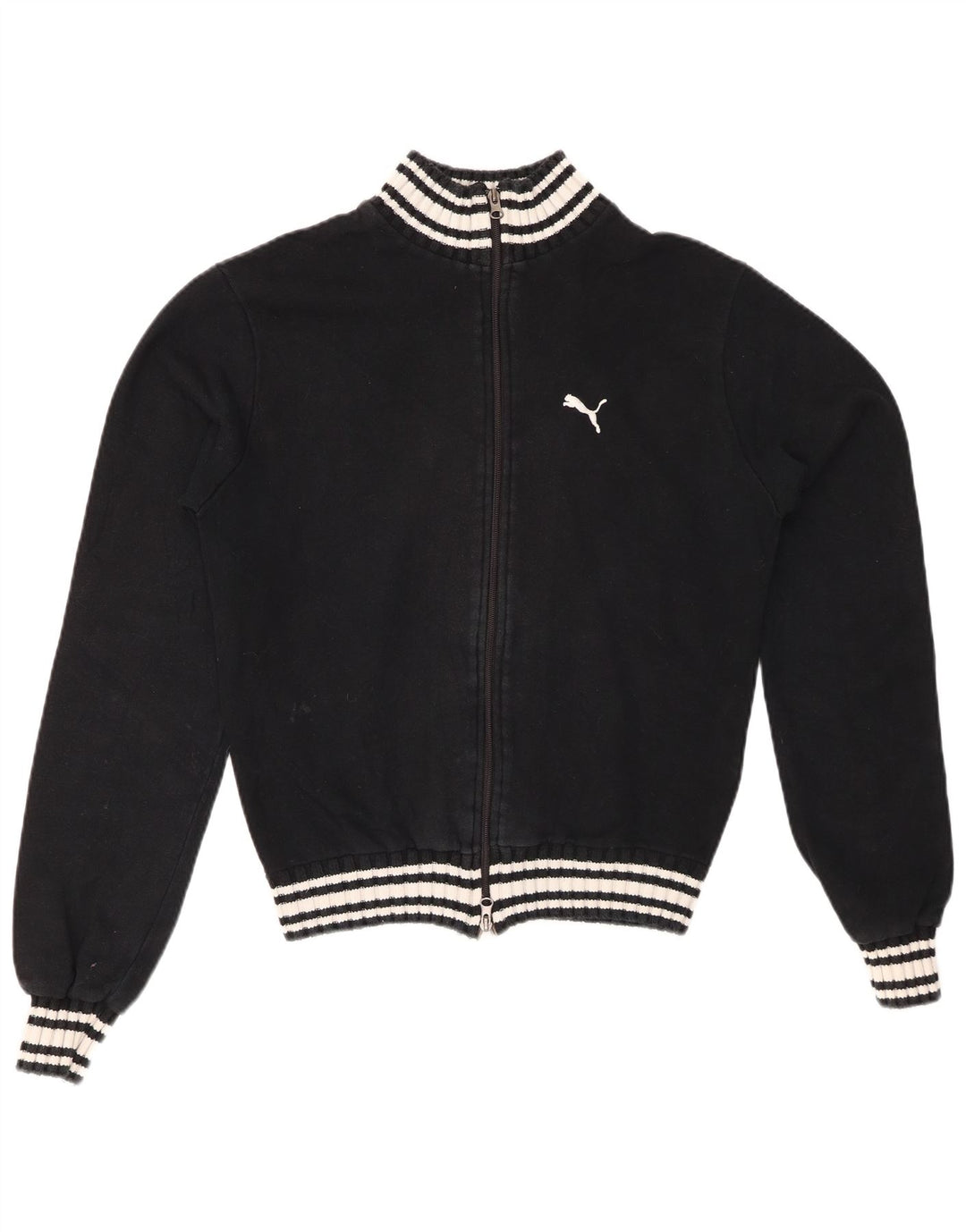 PUMA Womens Tracksuit Top Jacket UK 18 XL Algodão Preto
