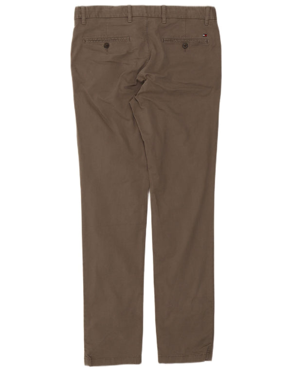 Tommy Hilfiger Mens Slim Chino Calças W32 L32 Algodão Cáqui