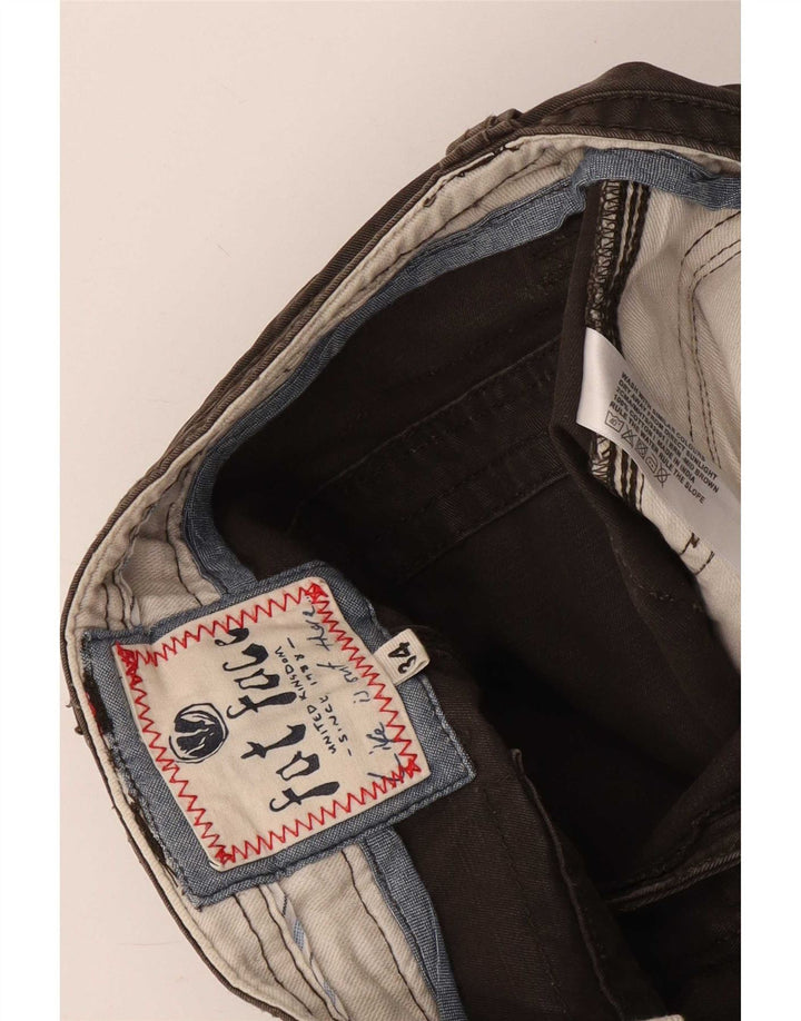 Shorts cargo masculino Fat Face W34 grande algodão marrom