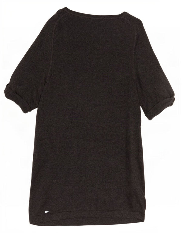 Vestido jumper feminino Marks & Spencer de manga curta Reino Unido 16 grande viscose cinza