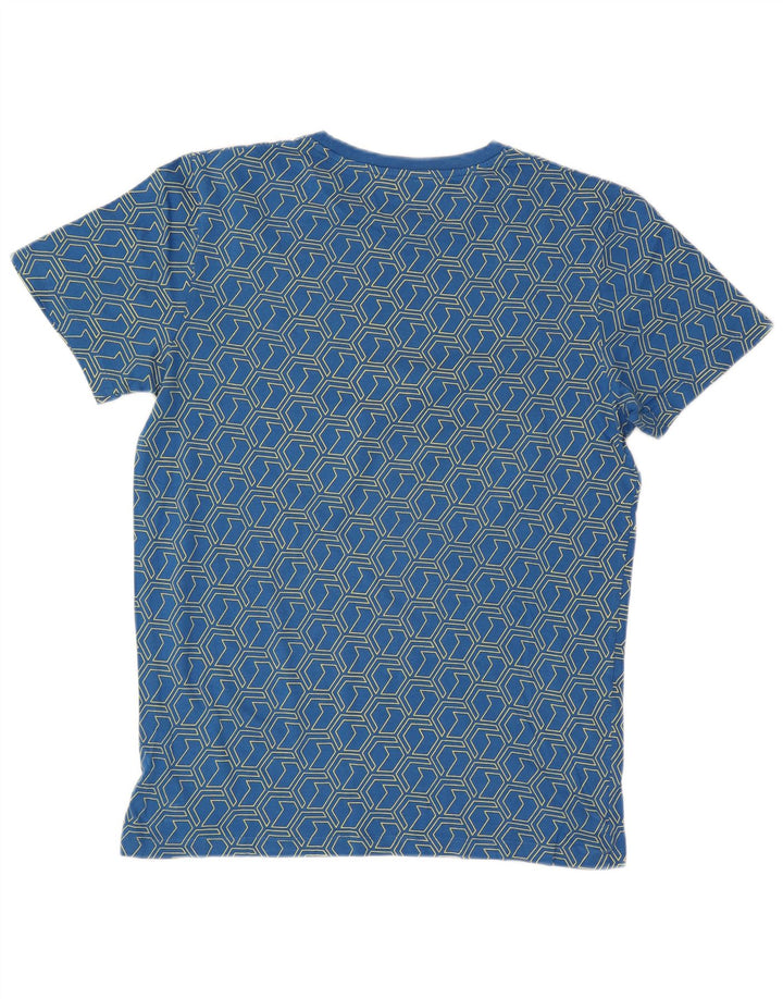 Camiseta gráfica masculina Jack & Jones Top médio azul geométrico