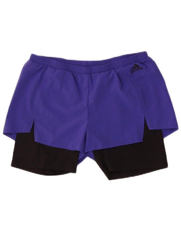 Adidas Womens Aeroready Sport Shorts UK 16/18 Grande Roxo Colorblock