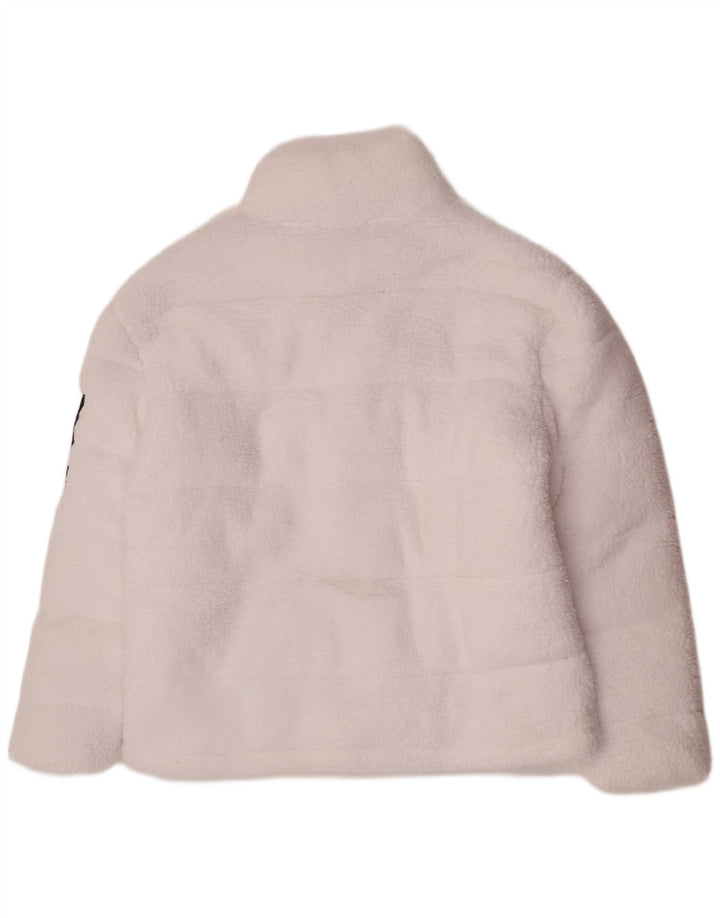 Jaqueta acolchoada de lã feminina Ellesse UK 14 esportes grandes de poliéster branco