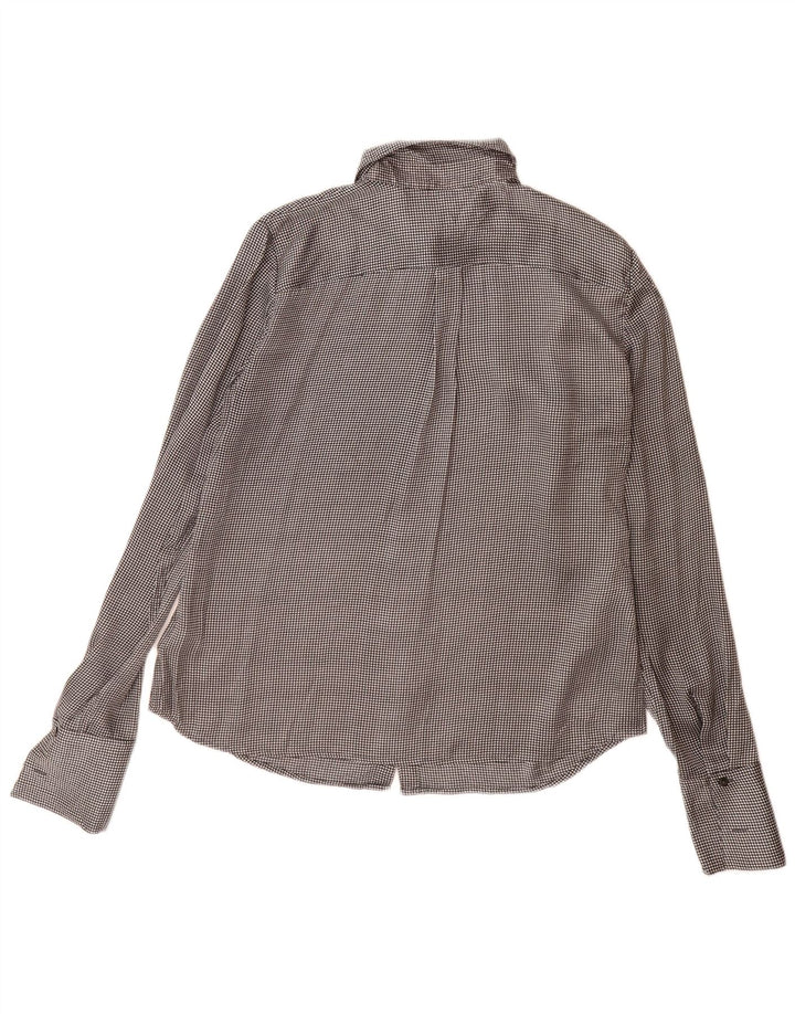 Blusa feminina Brooks Brothers 346 EUA 12 grande poliéster cinza