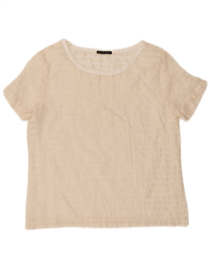 Blusa feminina SISLEY UK 12 médio off white listrado