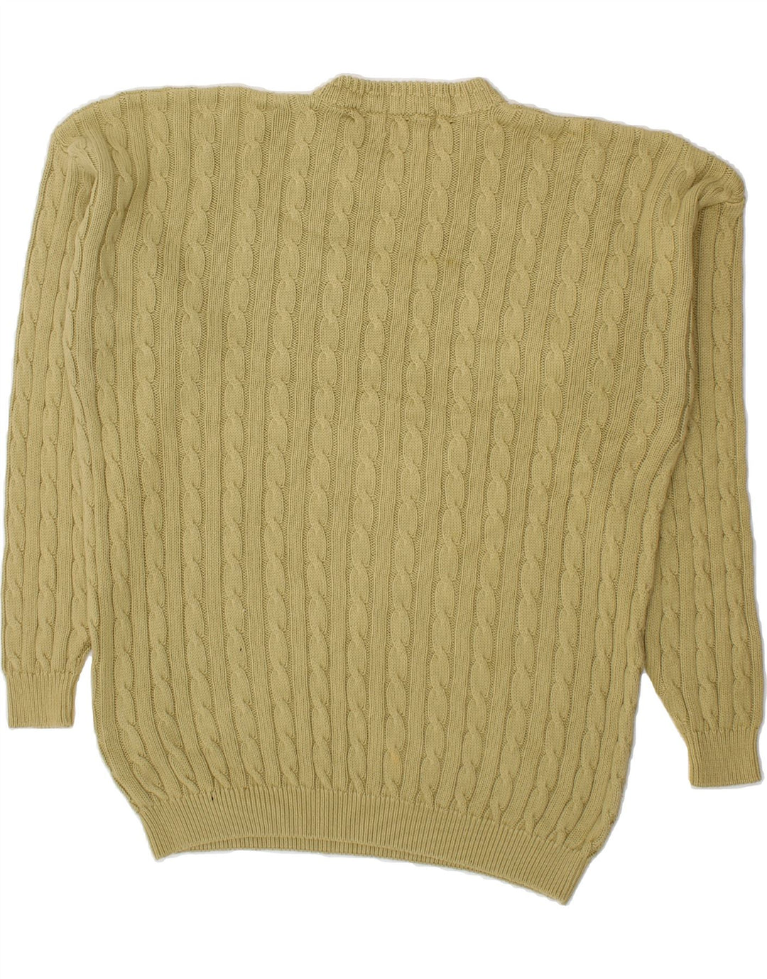 VINTAGE Mens Crew Neck Jumper Sweater XL Beige Cotton Vintage Vintage and Second-Hand Vintage from Messina Hembry 