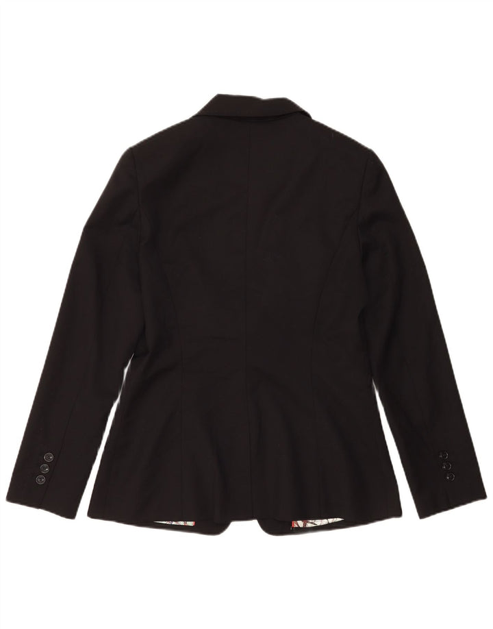 Jaqueta blazer feminina de 1 botão Ted Baker tamanho 3 lã preta média