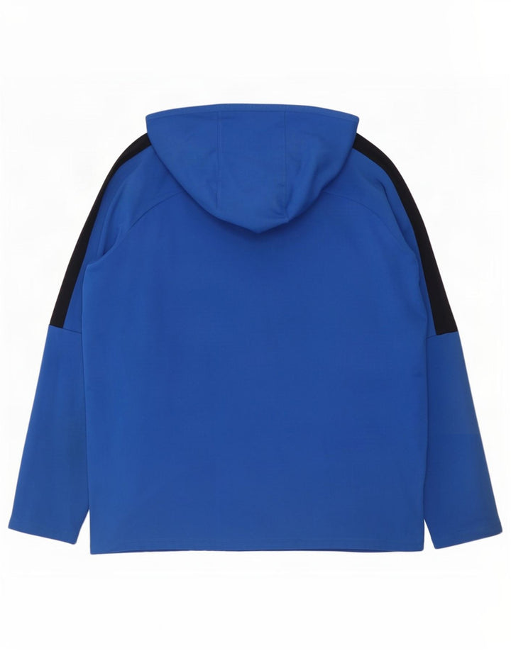 Suéter Nike masculino Dri Fit com capuz gráfico grande azul colorido bloco de poliéster