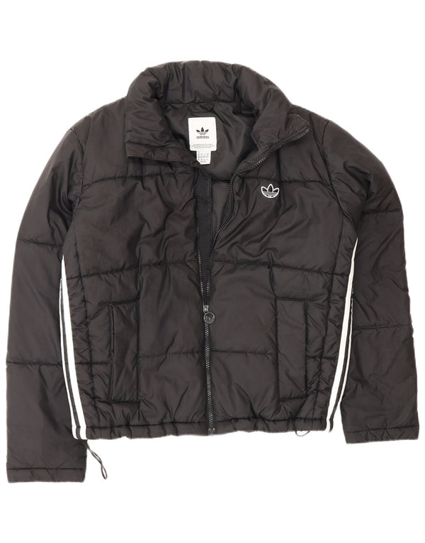 Jaqueta acolchoada oversized feminina Adidas UK 10 pequena poliéster preta