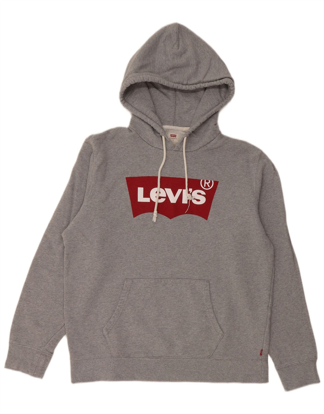 LEVI'S Masculino Padrão Padrão Ajuste Gráfico Moletom Com Capuz Grande Algodão Cinza