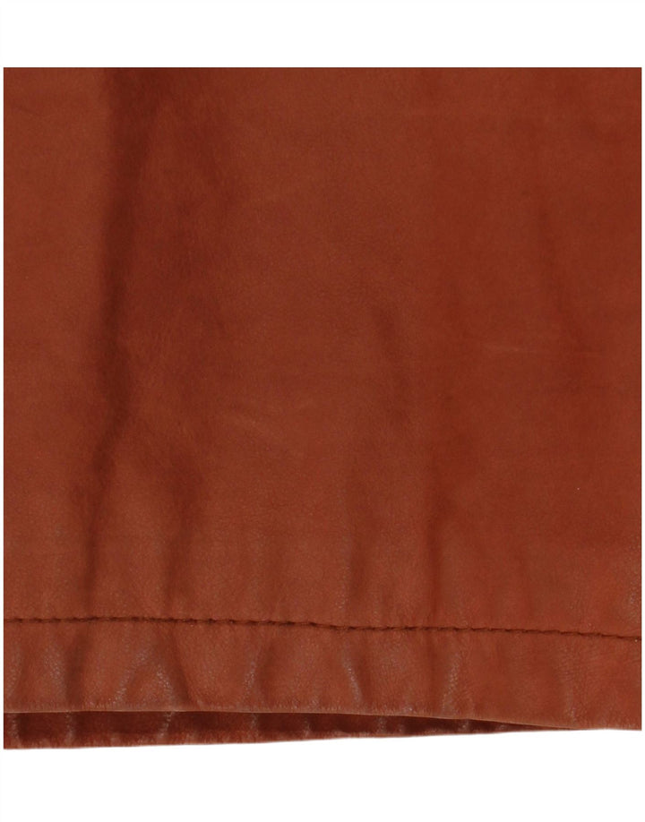 Jaqueta de couro masculina Dibi Reino Unido 42 XL couro marrom