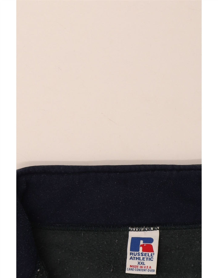 Suéter masculino RUSSELL ATLÉTICO com zíper e gola em algodão azul 2XL