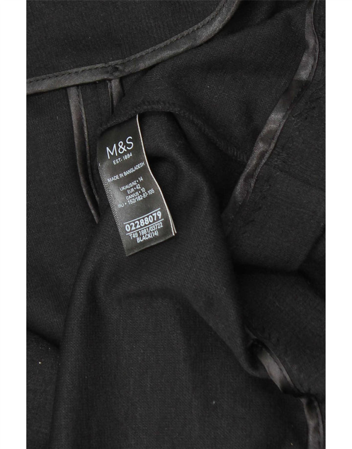 Sobretudo feminino Marks & Spencer grande tamanho UK 14 grande poliéster azul marinho