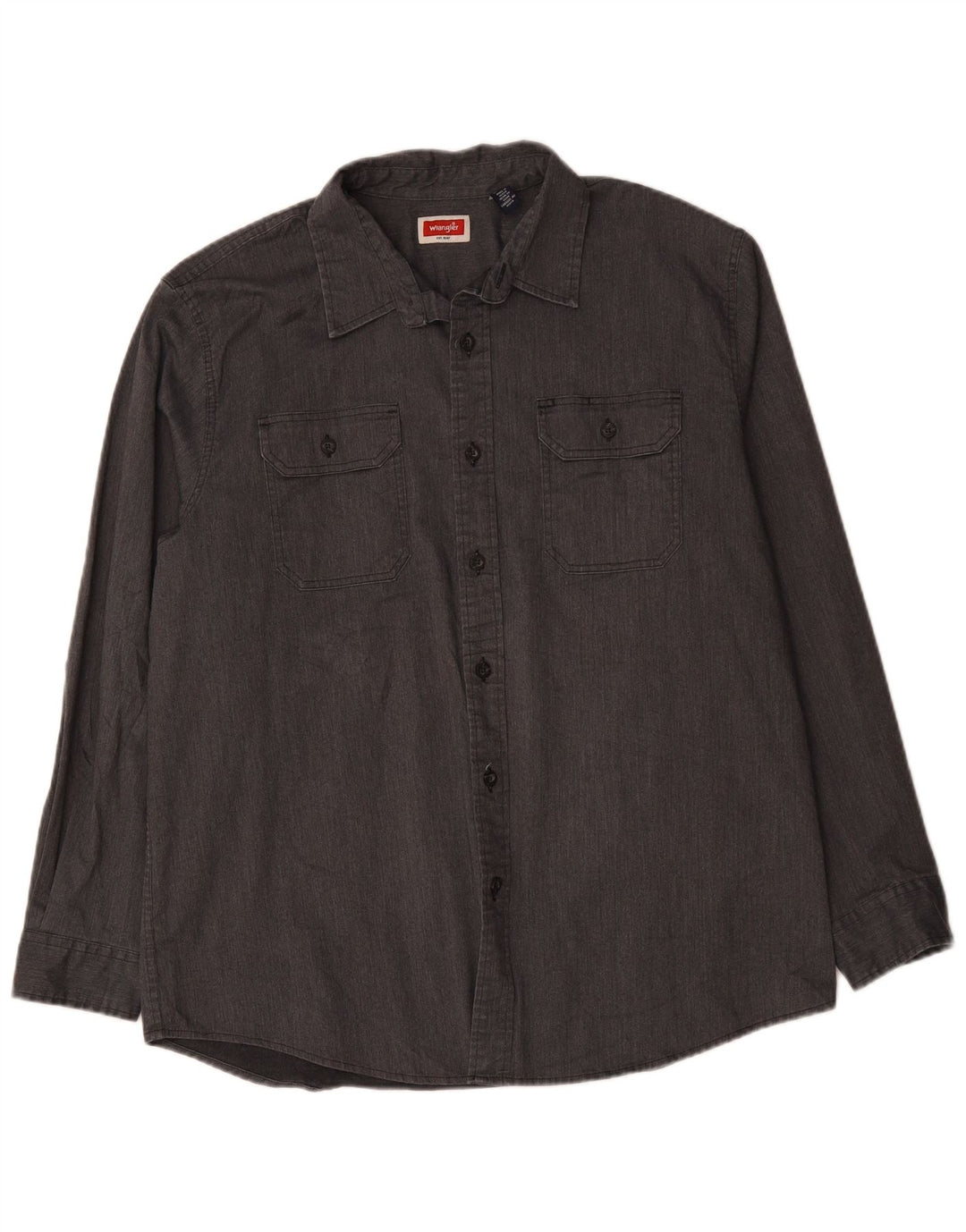 Camisa masculina grande e alta WRANGLER XL cinza poliéster