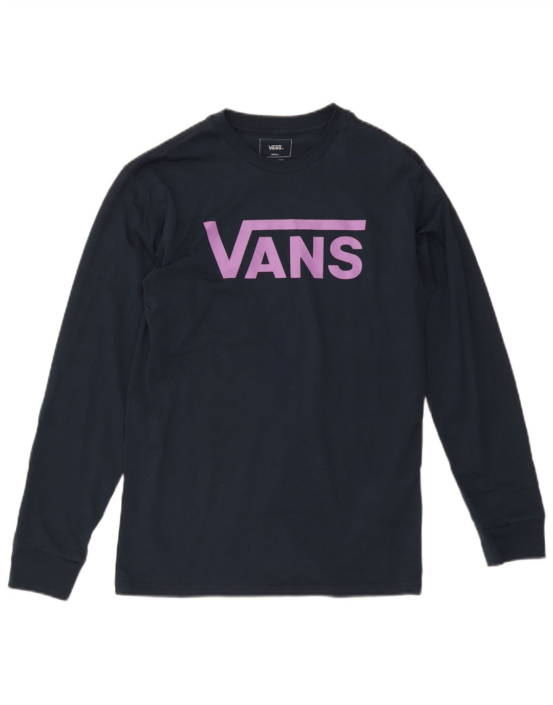 Vans Masculino Classic Fit Graphic Top Manga Longa Pequeno Algodão Azul Marinho