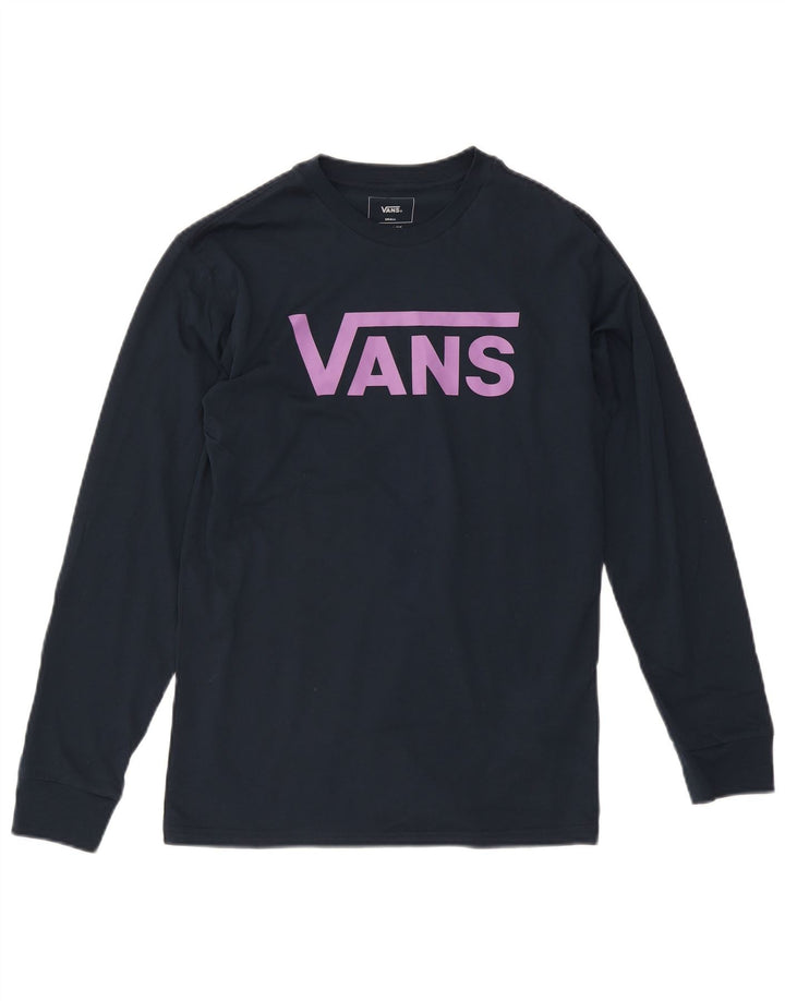 Vans Masculino Classic Fit Graphic Top Manga Longa Pequeno Algodão Azul Marinho