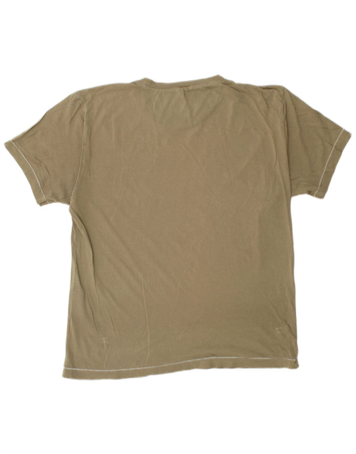 Camiseta masculina Champion Hawaii com estampa gráfica de algodão cáqui médio