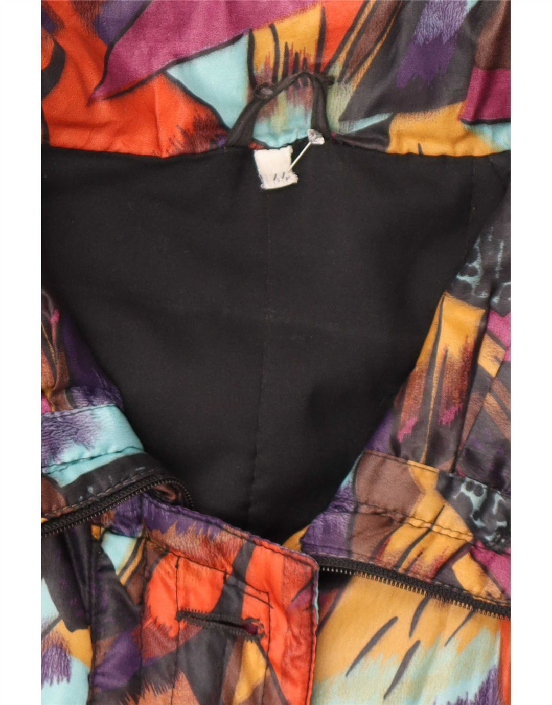 Jaqueta corta-vento feminina vintage EU 44 XL multicolorido geométrico