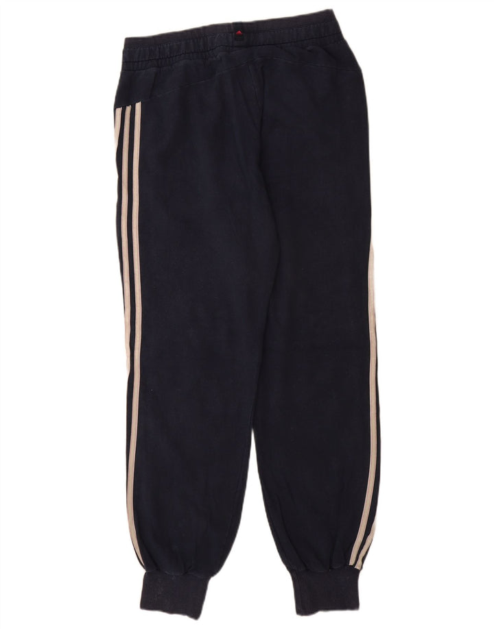 Calça de treino feminina Adidas Joggers UK 14 grande algodão azul marinho