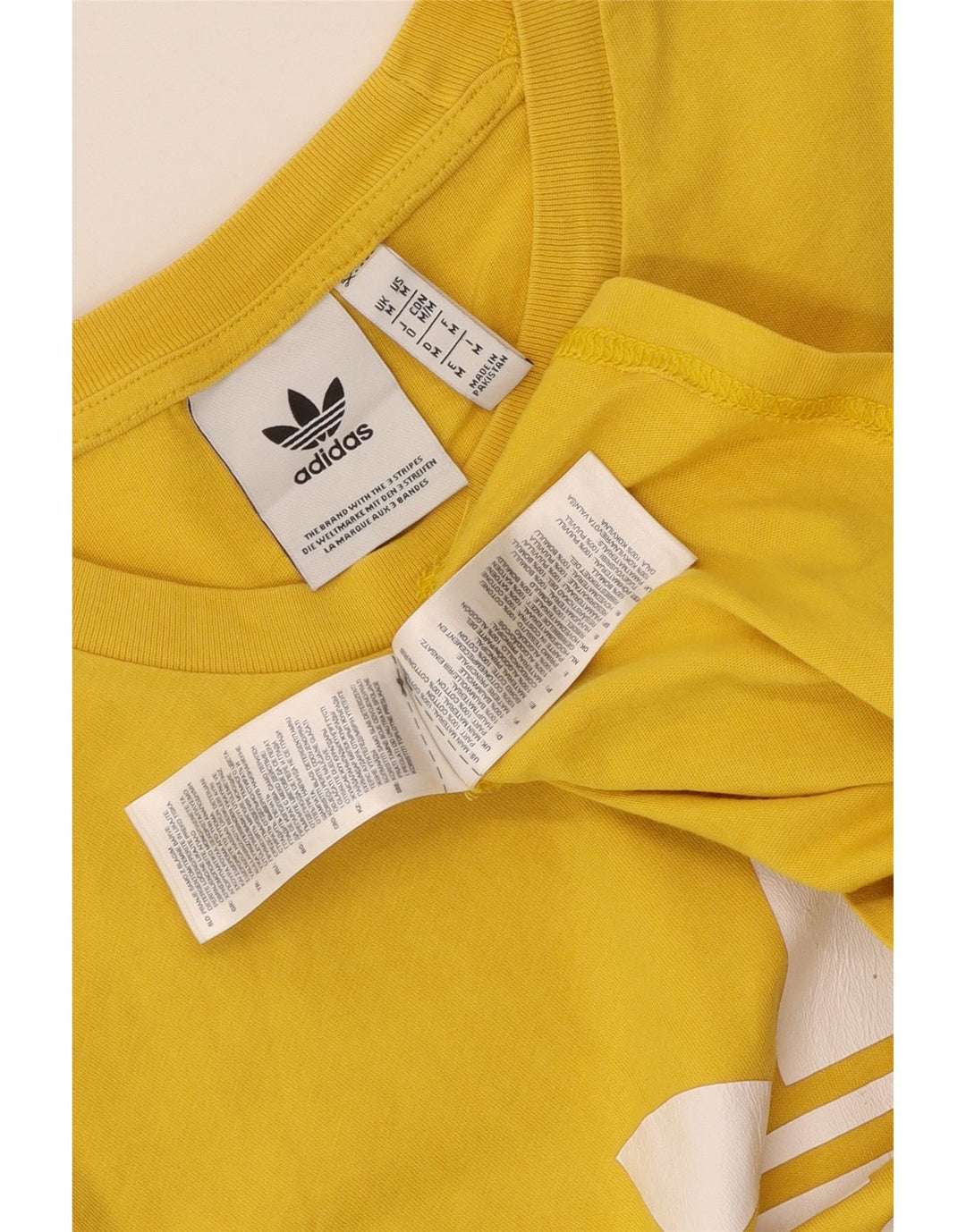 Adidas Mens Graphic T-Shirt Top Médio Algodão Amarelo
