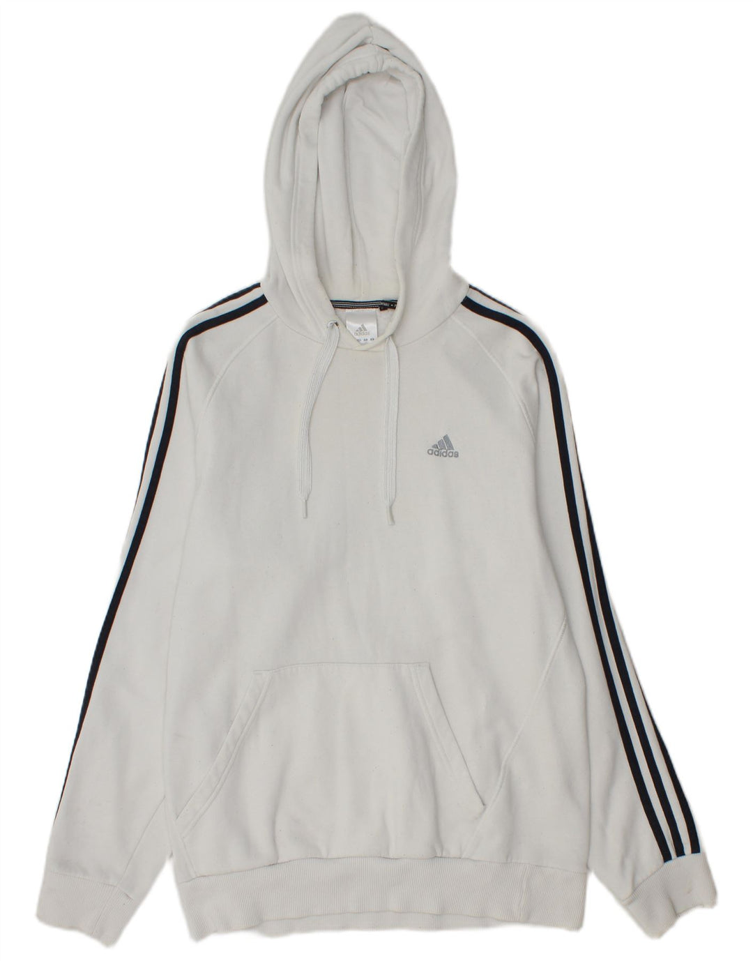 Adidas Mens Hoodie Jumper Médio Algodão Branco