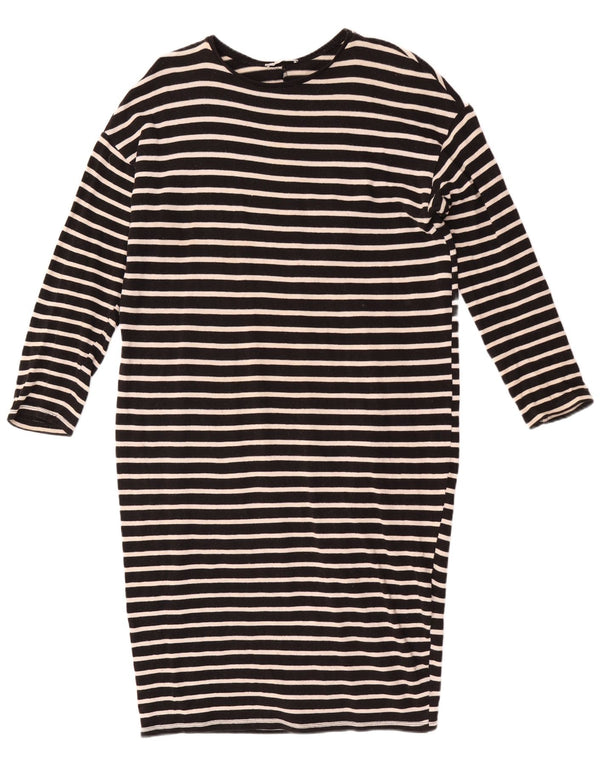 Zara Vestido feminino Trafaluc Jumper UK 16 grande listrado preto