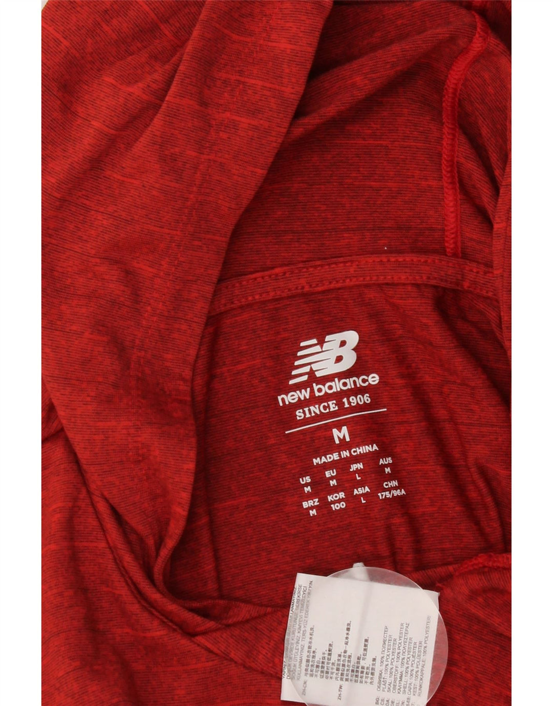 Jumper com capuz feminino New Balance UK 14 poliéster vermelho médio