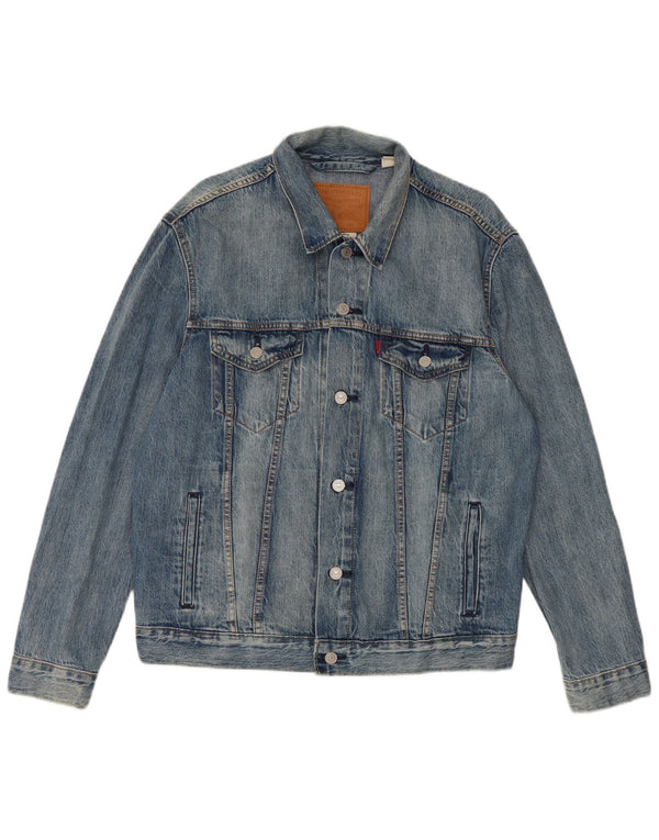 Jaqueta jeans masculina Levi's UK 40 grande algodão azul
