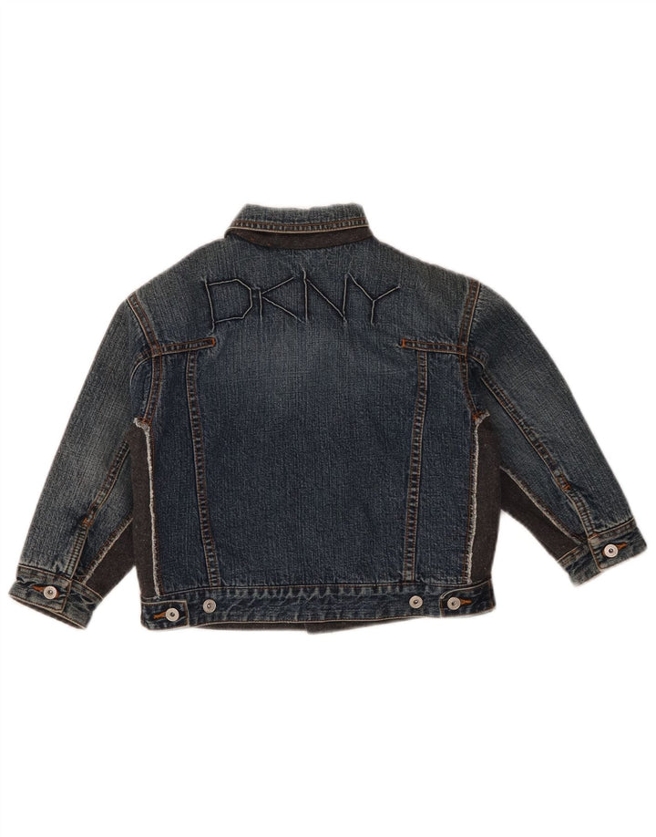 Jaqueta jeans gráfica Dkny Boys 5-6 anos algodão azul