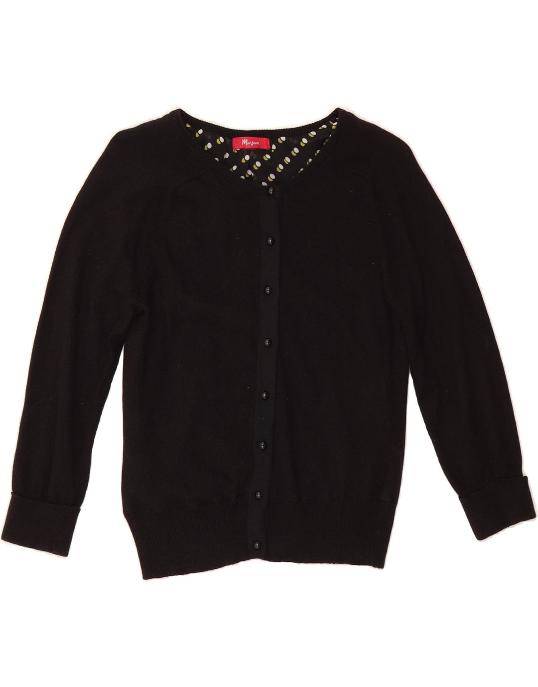 MONSOON Womens Cardigan Sweater UK 2 2XS Black Cotton Vintage Monsoon and Second-Hand Monsoon from Messina Hembry 