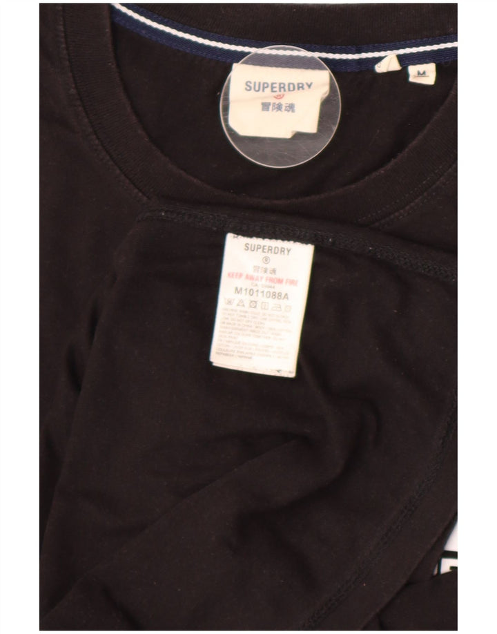 Camiseta gráfica masculina Superdry Top médio algodão preto