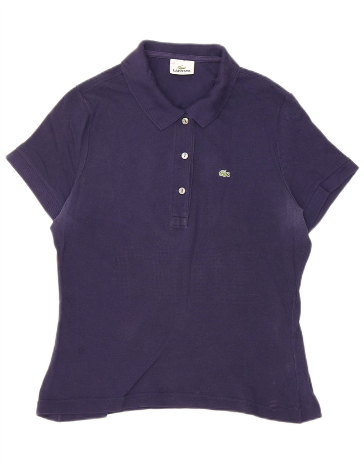Camisa polo feminina Lacoste tamanho 42 grande azul marinho