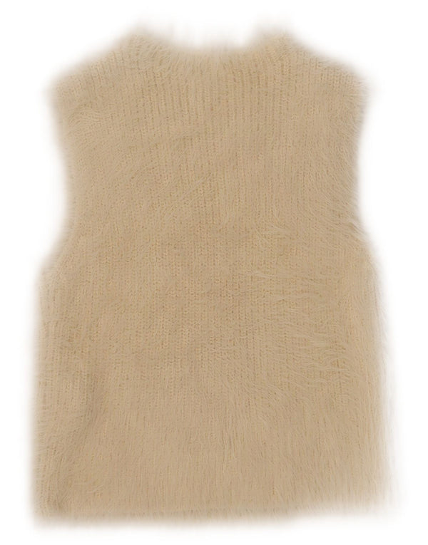 Zara Womens Crop Vest Tank Top UK 14 Grande Bege Poliamida