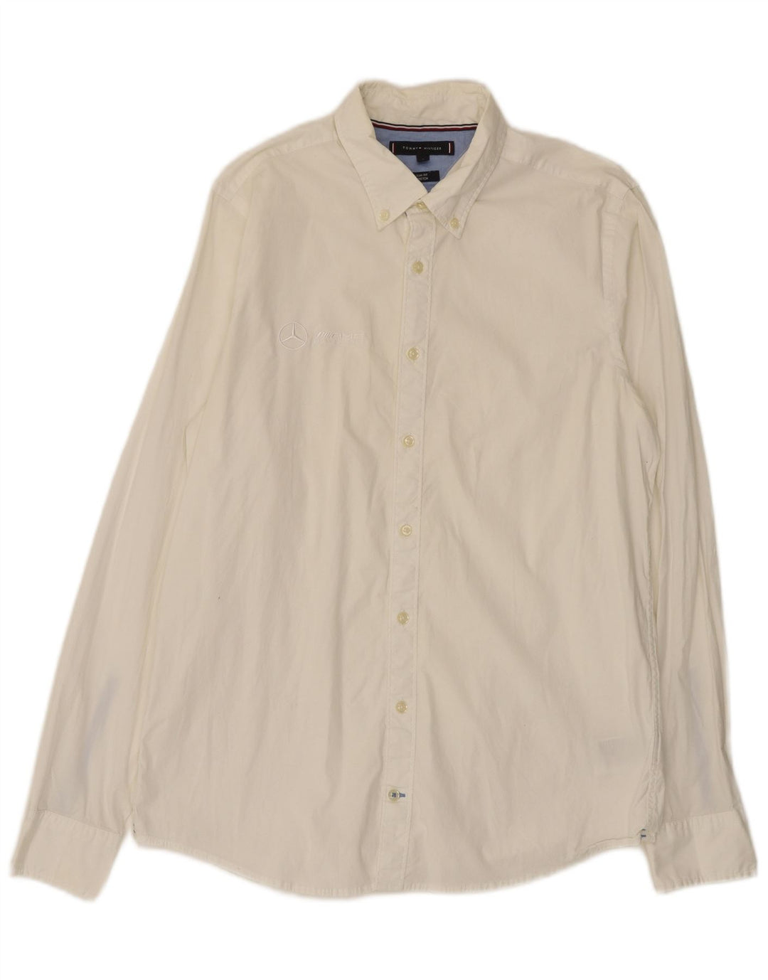 Camisa masculina Tommy Hilfiger Slim Fit grande algodão branco