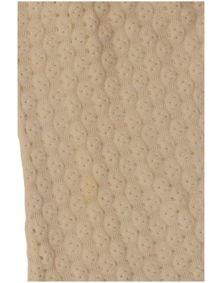 Suéter feminino Sisley Relaxed Elegance com decote em V Reino Unido 12 Médio Off White