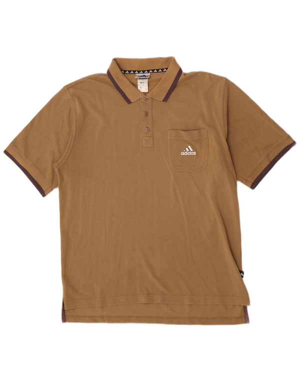 Camisa Polo Masculina Adidas UK 40/42 Algodão Bege Médio