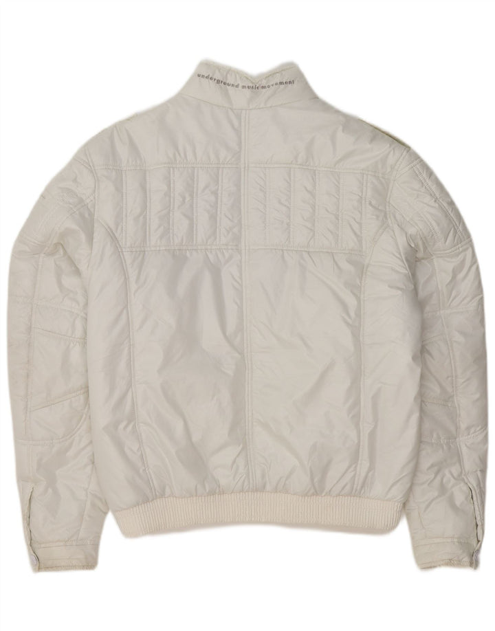 Jaqueta acolchoada militar masculina UMM UK 42 XL poliéster branco