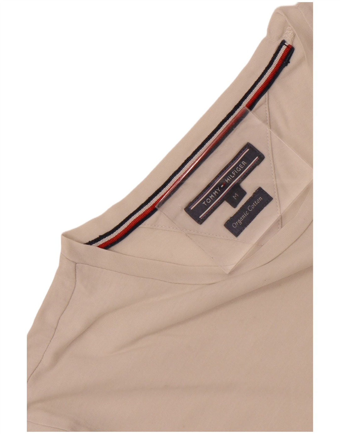 Tommy Hilfiger Camiseta masculina gráfica Top médio algodão branco