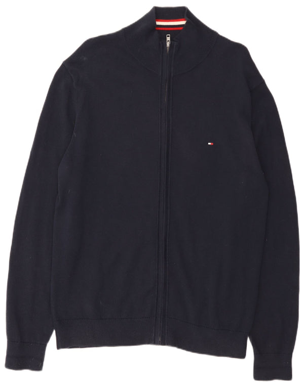 Suéter cardigã masculino Tommy Hilfiger 2XL algodão azul marinho
