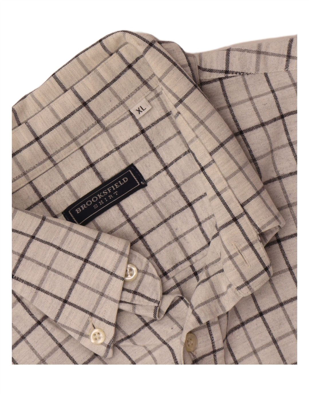 Camisa masculina Brooksfield XL branca xadrez algodão