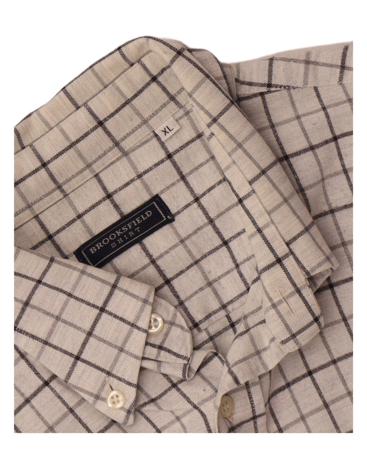 Camisa masculina Brooksfield XL branca xadrez algodão