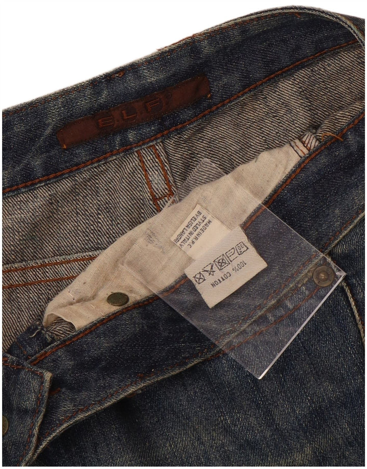 Elisa Landri Jeans feminino bootcut desgastado IT 44 médio W30 L35 azul