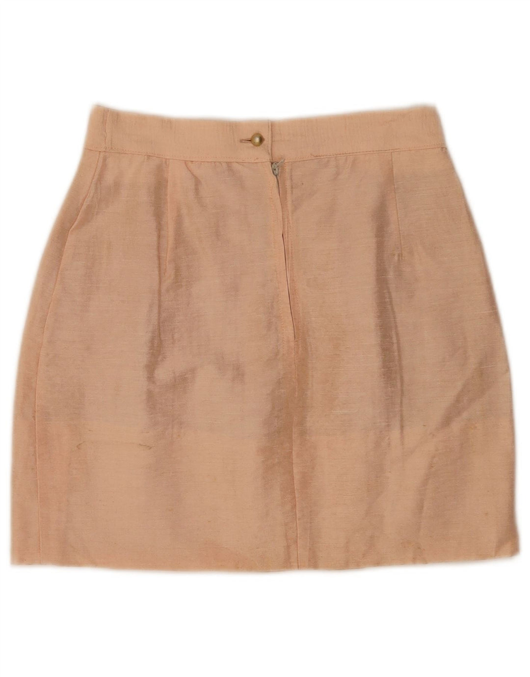 Mini saia feminina vintage de cintura alta IT 42 Médio W24 Bege