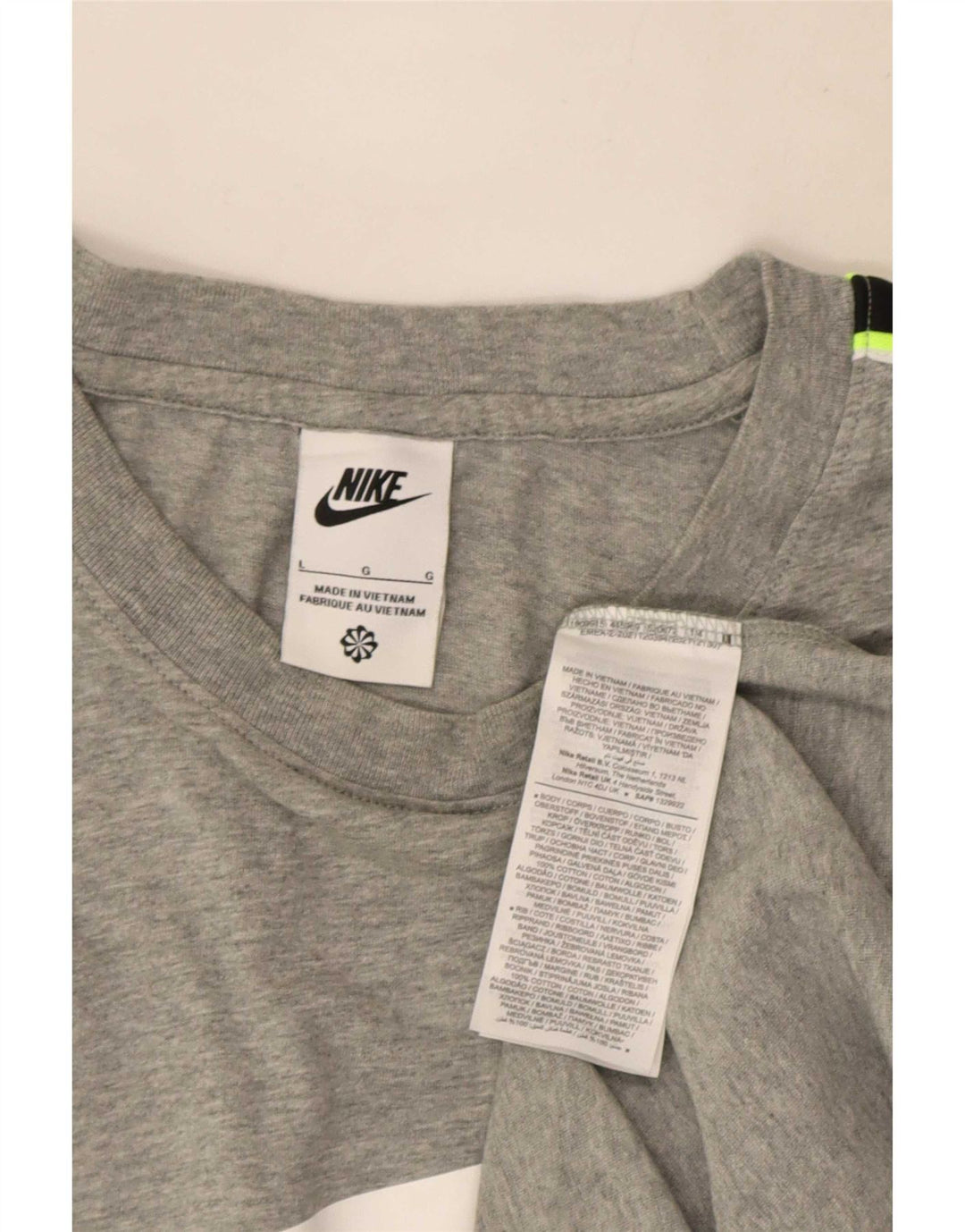 Camiseta gráfica masculina Nike grande algodão colorblock cinza